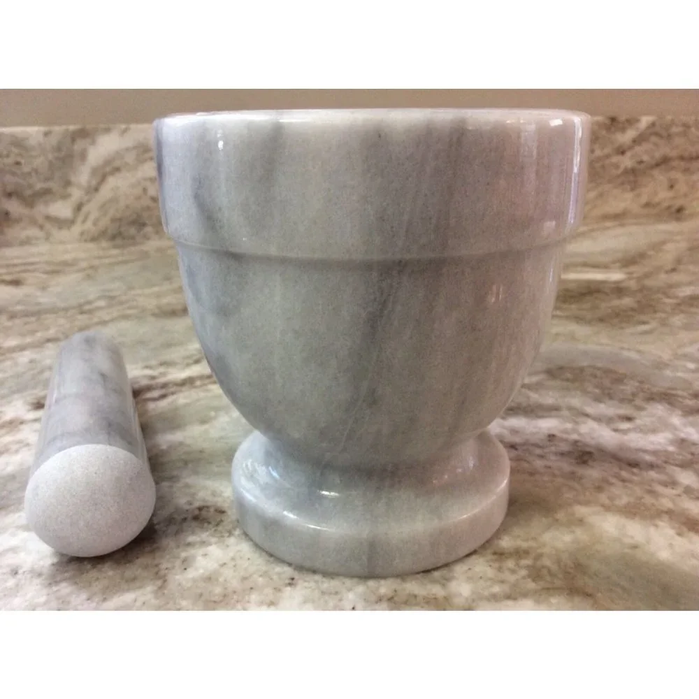 Mortar And Pestle. Norpro. 4"x4". Gray And White Marble. New. - Picture 9 of 9
